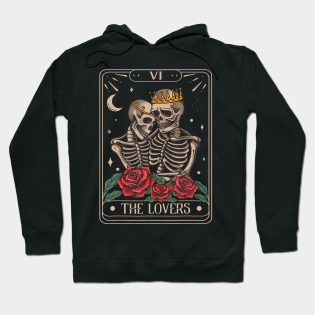 The Lovers Tarot Card Vintage The Lovers Tarot Hoodie by vulanstore